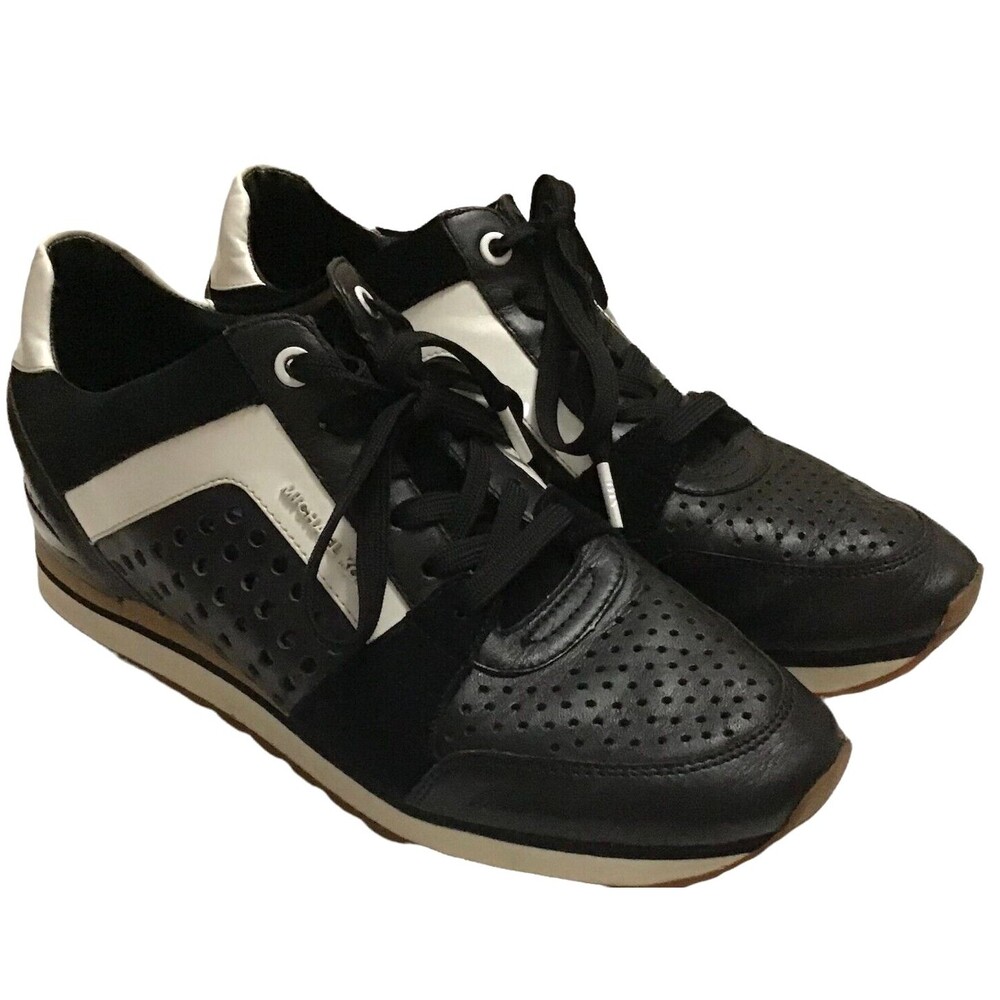 Michael Kors Billie Trainer Sneaker Shoes Womens Sz 10 Black and White Designer